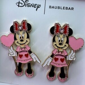 BaubleBar x Disney Minnie Mouse with Balloon Valentine earrings New In B…